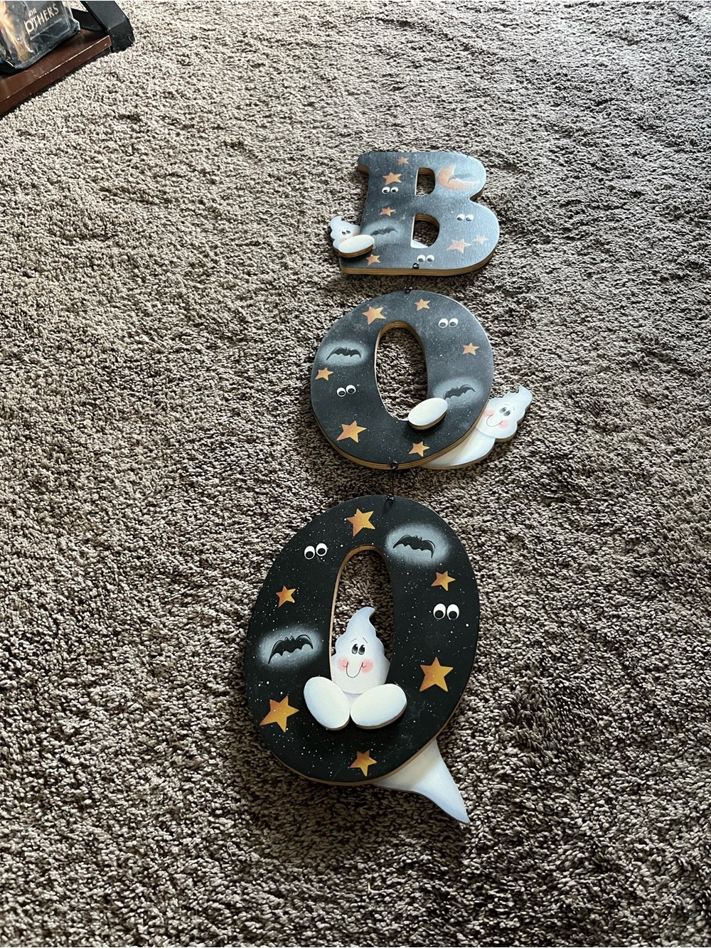 Unbranded Black Halloween 'BOO' Wall Decor with Ghost Accents